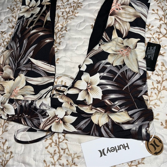 NWT Hurley HAWAIIANA WIDE STRAP TOP BIKINI SWIM tropical Hawaiian print beach - Picture 6 of 15